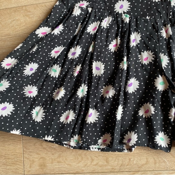 Vintage romper daisy print ruched sleeves button front 100 % Rayon - Picture 3 of 13